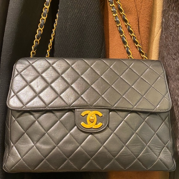 Vintage Chanel xl 24k ghw handbag - Picture 1 of 11